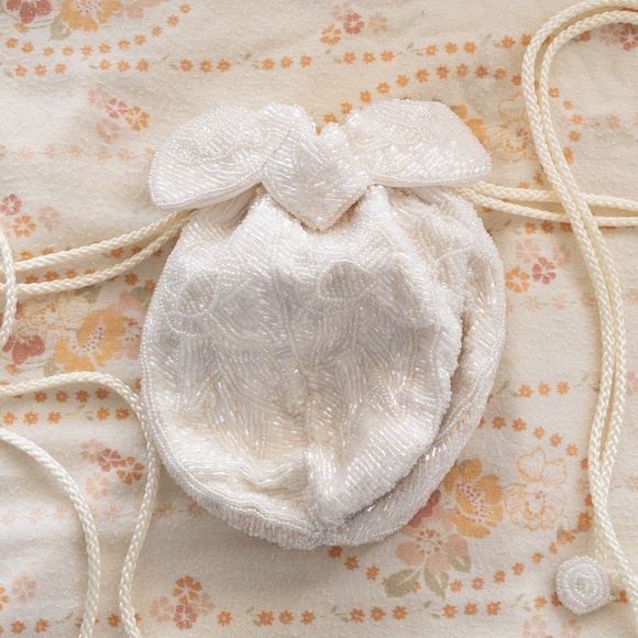 Vintage Beaded Drawstring Purse - Picture 1 of 8